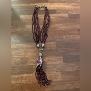 Elegant 925 Purple Beaded Necklace